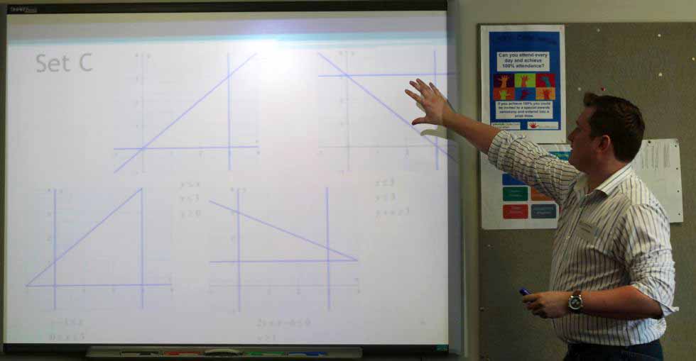  Photo of teacher in maths class